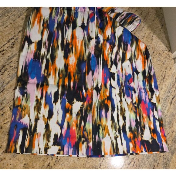New! French Connection Size 2 Sheath Mini Dress Watercolor Artsy Sleeveless - Picture 15 of 16